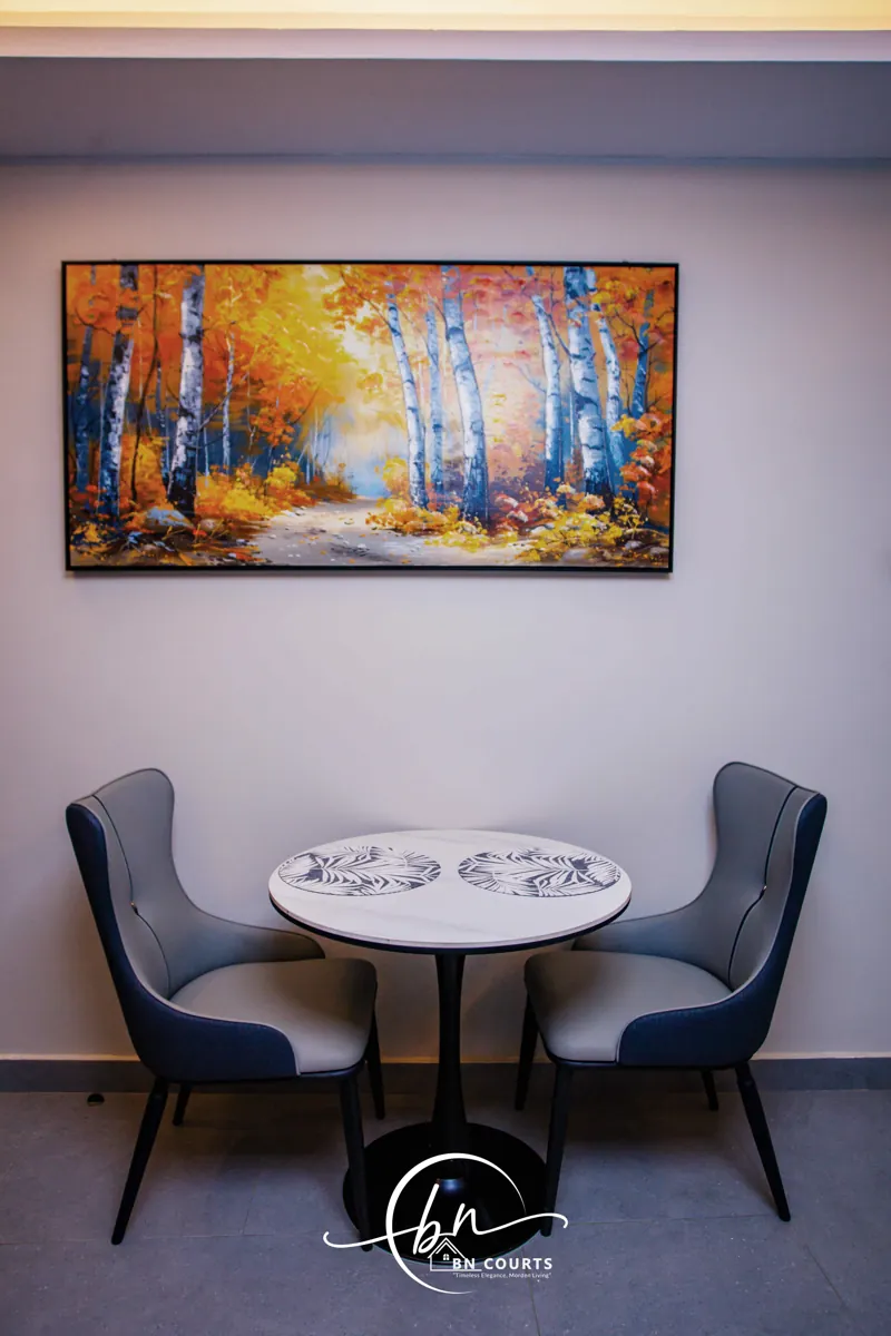 Dining space in a BN Courts apartment